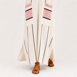 Caftan Adara Écru à Rayures