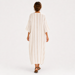 Caftan Aisha Blanc à Rayures