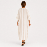 Caftan Aisha Blanc à Rayures