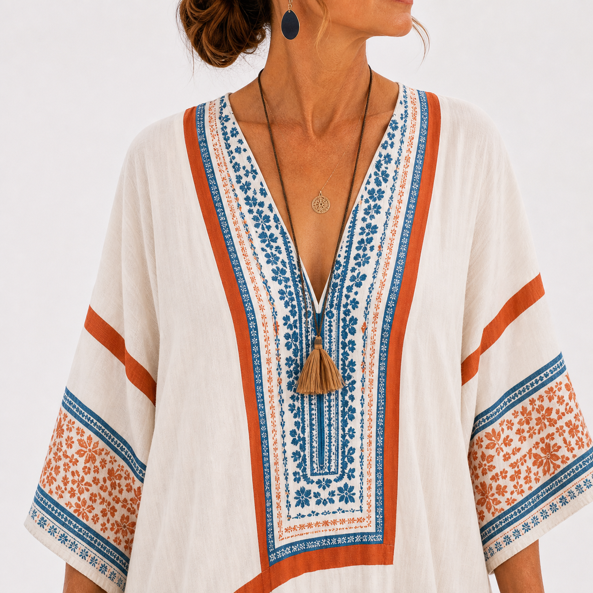 Caftan Amira Blanc Ethnique — vue 3