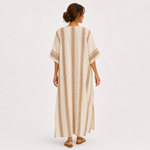 Caftan Dalia Beige à Motif Ethnique — vue 2