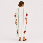 Caftan Elena Blanc à Roses