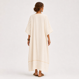 Caftan Farah Beige à Rayures