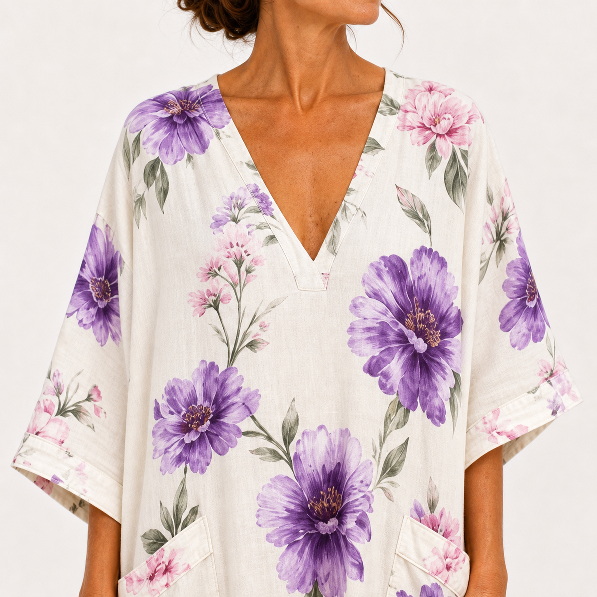 Caftan Inés Blanc Fleuri