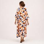 Caftan Layla Orange Géométrique