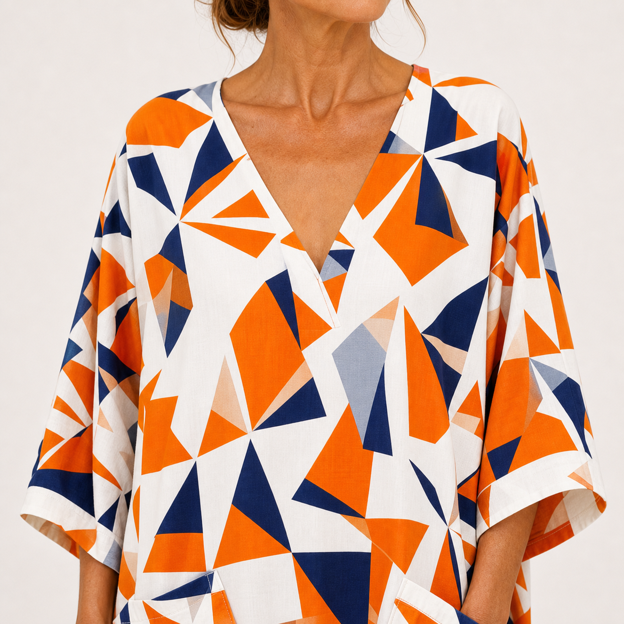 Caftan Layla Orange Géométrique