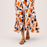 Caftan Layla Orange Géométrique