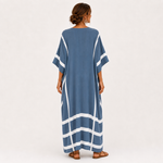 Caftan Leila Bleu à Rayures