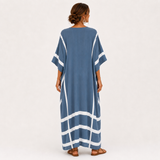 Caftan Leila Bleu à Rayures