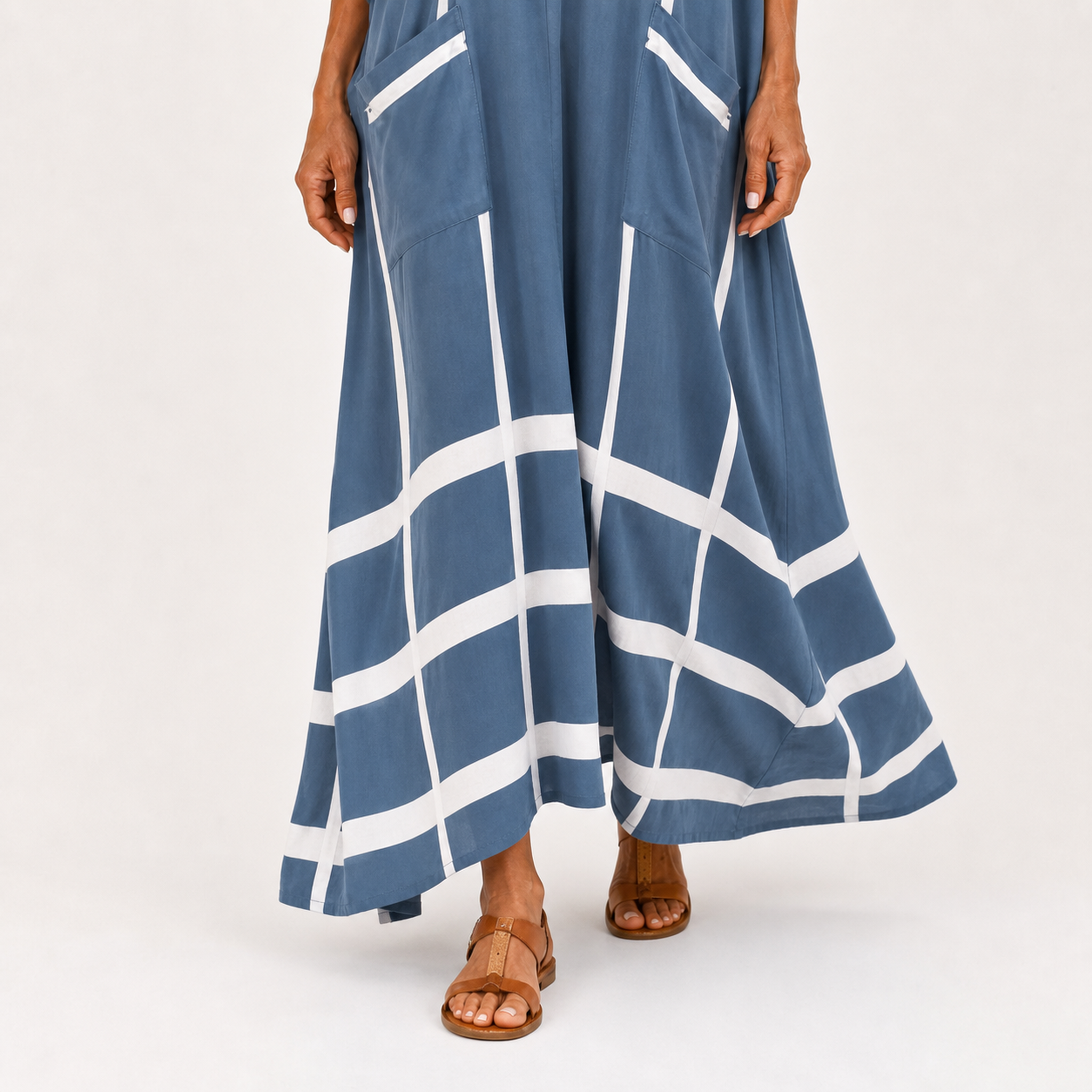 Caftan Leila Bleu à Rayures