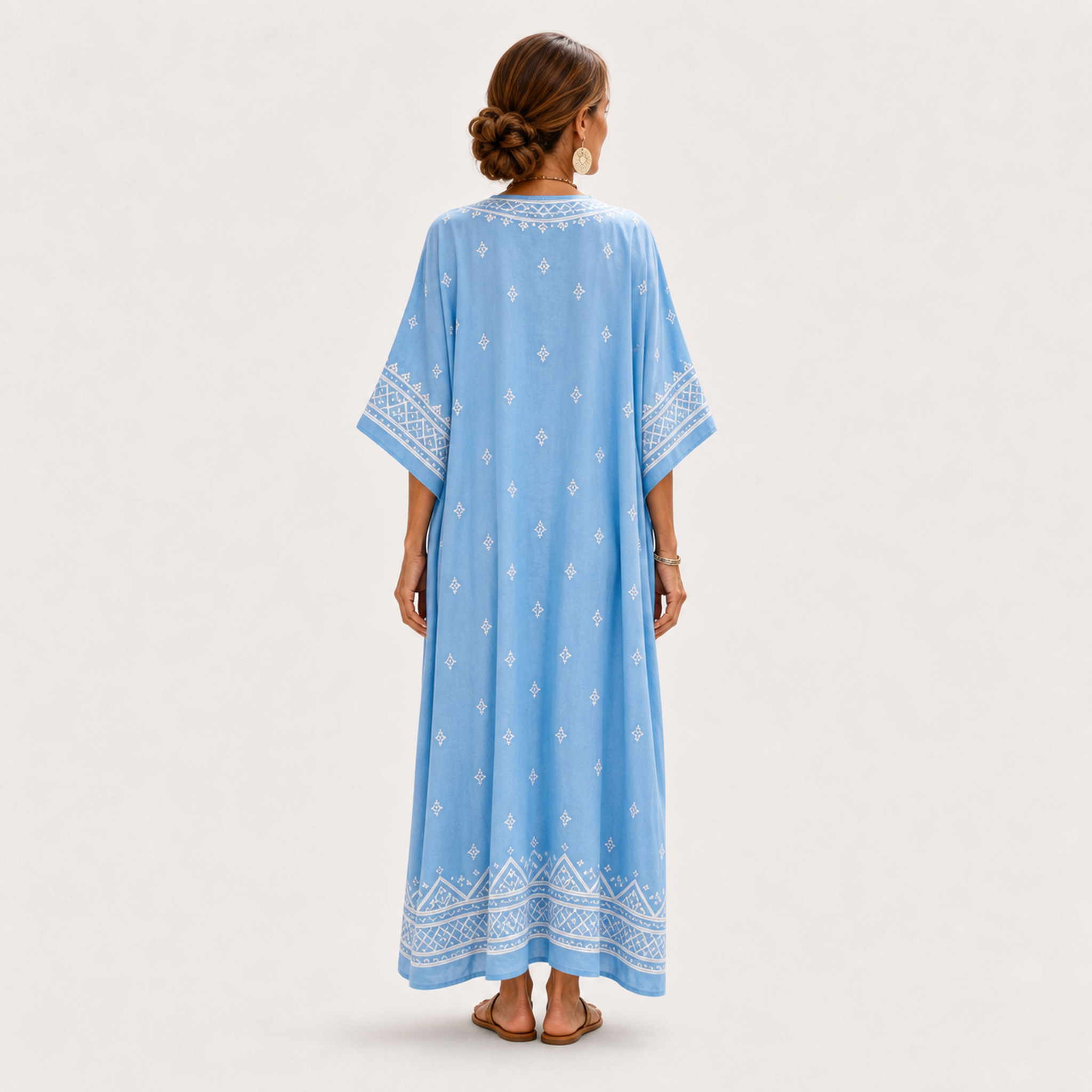 Caftan Lina Bleu Ciel Ethnique