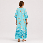 Caftan Lucia Turquoise et Marine