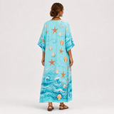 Caftan Lucia Turquoise et Marine