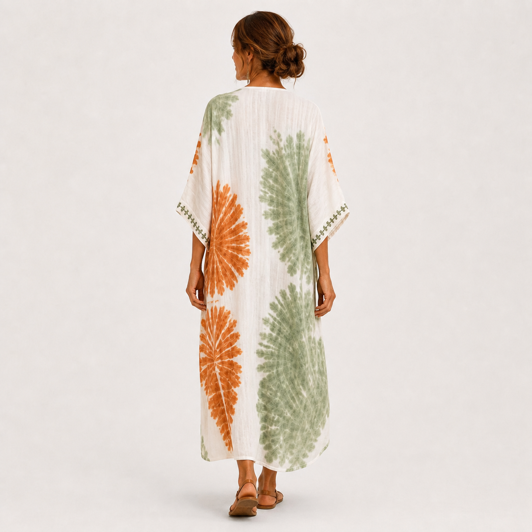 Caftan Mariam Tie-Dye Vert