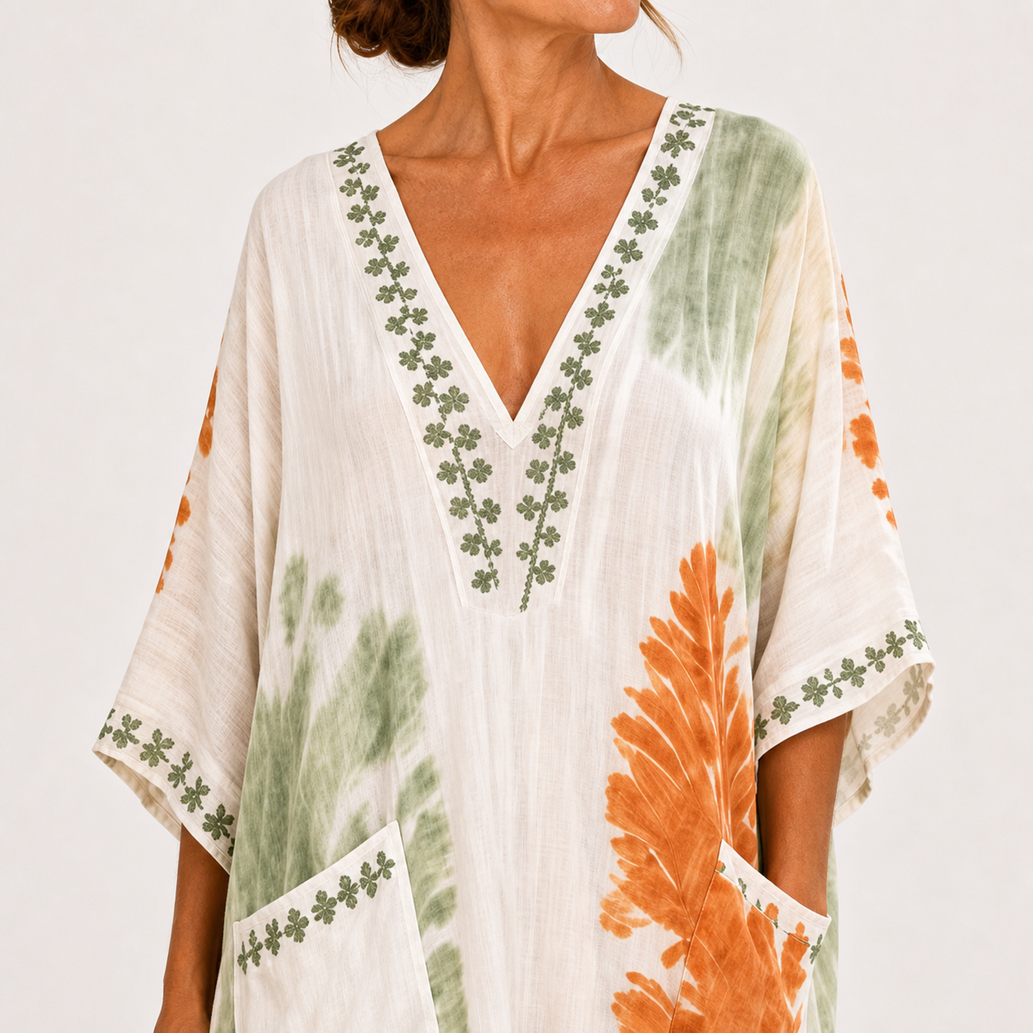 Caftan Mariam Tie-Dye Vert — vue 3