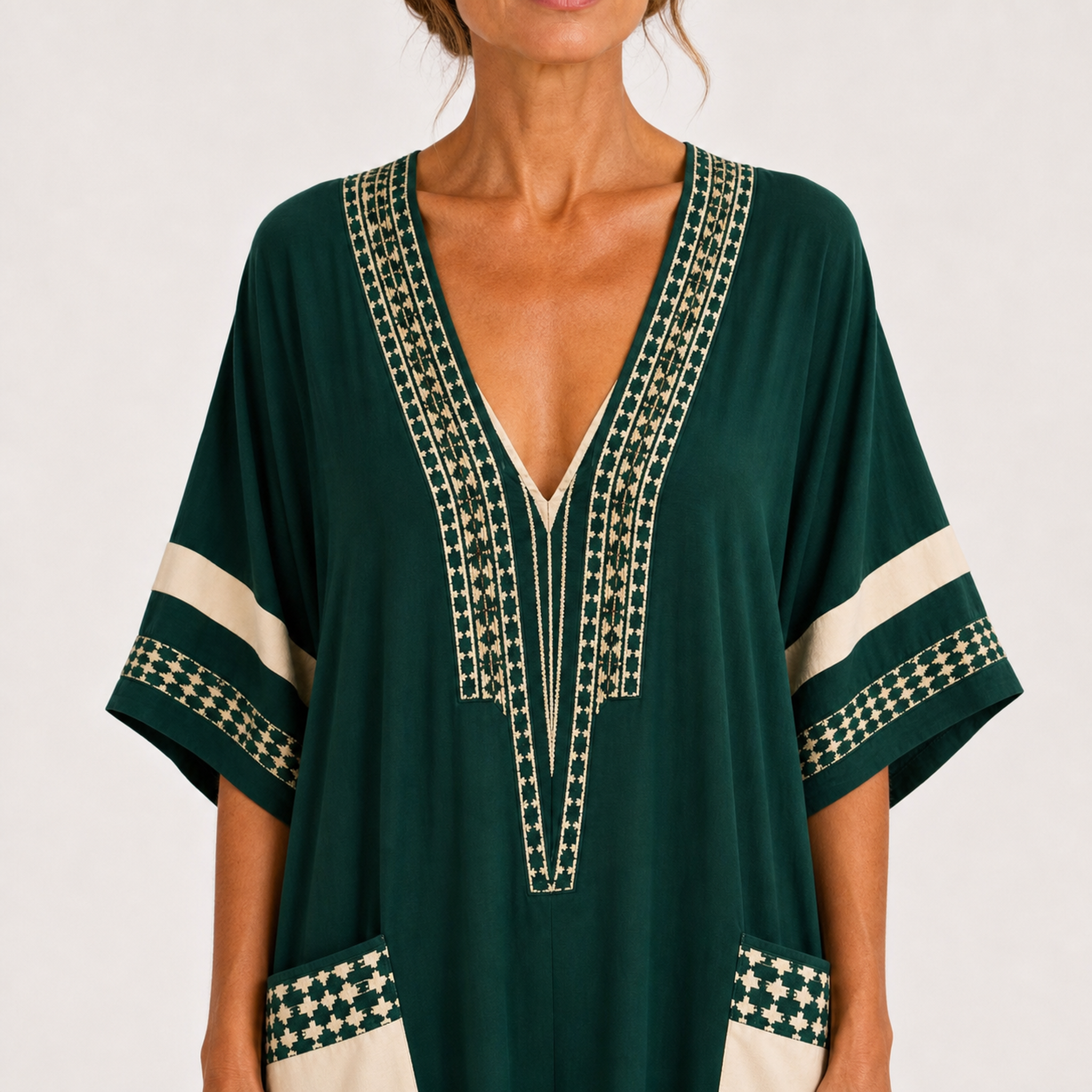 Caftan Noor Vert Ethnique