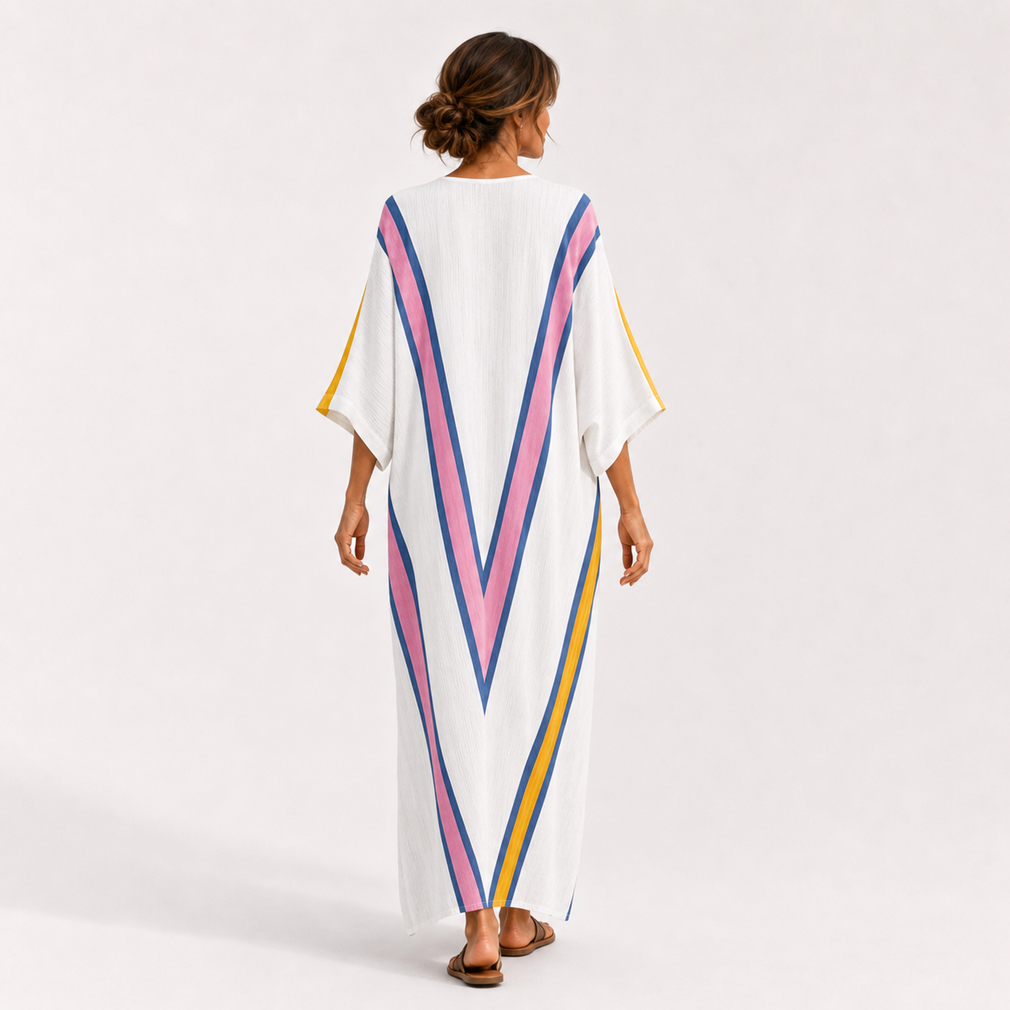 Caftan Sara Blanc Multicolore