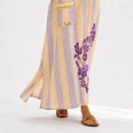 Caftan Sofia Lilas à Fleurs