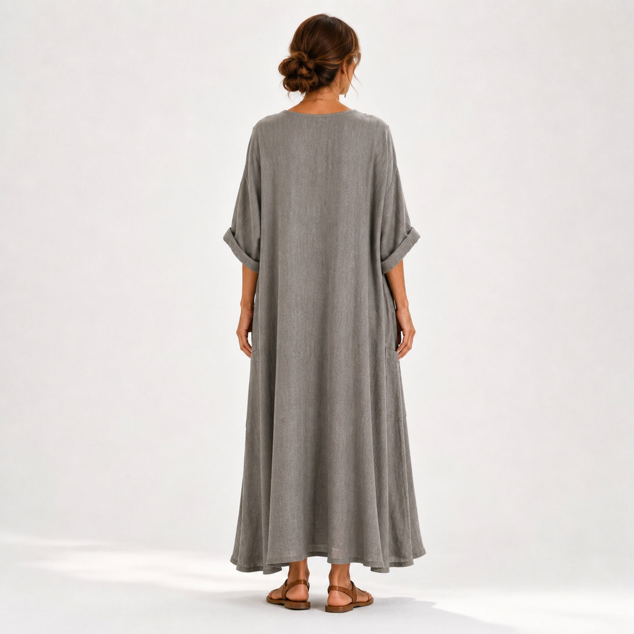 Caftan Valentina Gris Uni