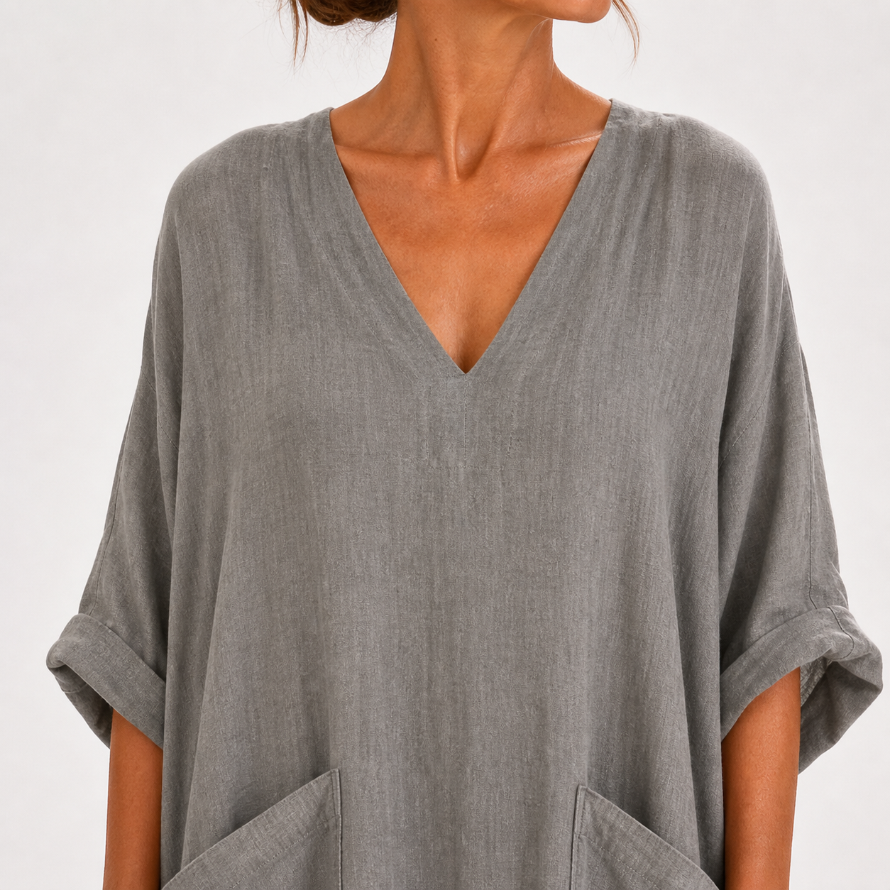 Caftan Valentina Gris Uni