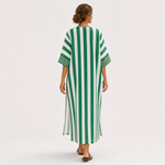 Caftan Zoé Vert à Rayures