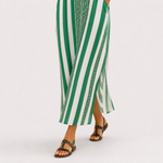 Caftan Zoé Vert à Rayures