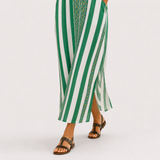 Caftan Zoé Vert à Rayures