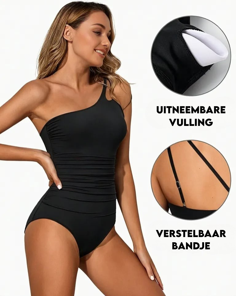 Ainhoa - Maillot de bain asymétrique à une seule épaule avec fronces flatteuses