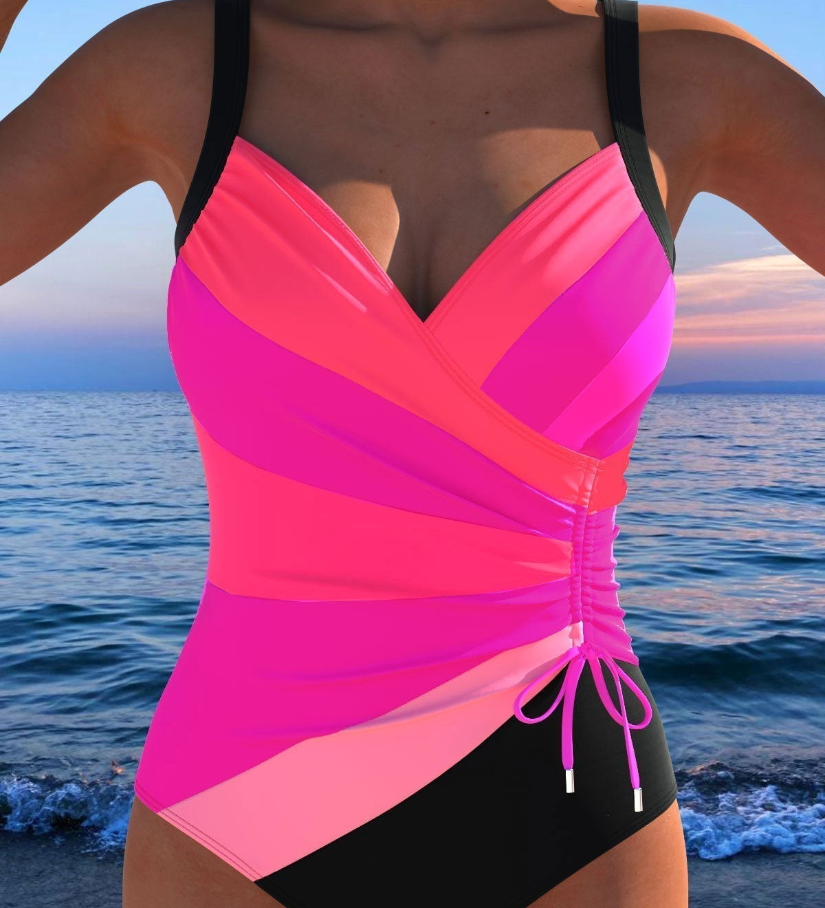 Alma - Maillot de Bain Enveloppant à Imprimé Vibrant et Coloré