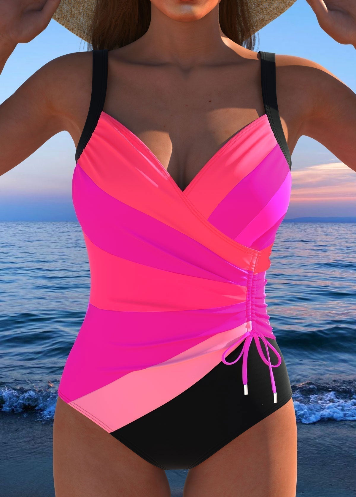 Alma - Maillot de Bain Enveloppant à Imprimé Vibrant et Coloré
