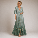 Alma - Robe longue élégante à imprimé floral