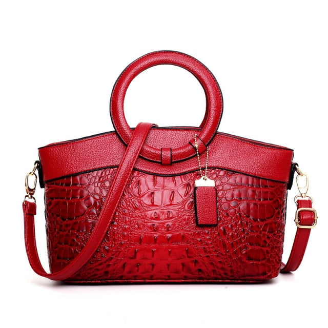 Amalia - Sac Bicolore Effet Croco