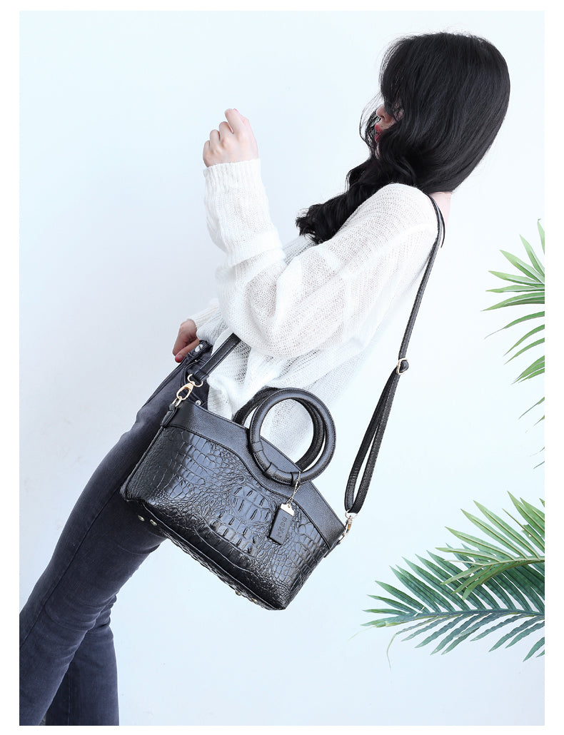Amalia - Sac Bicolore Effet Croco