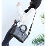 Amalia - Sac Bicolore Effet Croco