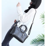 Amalia - Sac Bicolore Effet Croco