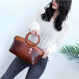 Amalia - Sac Bicolore Effet Croco