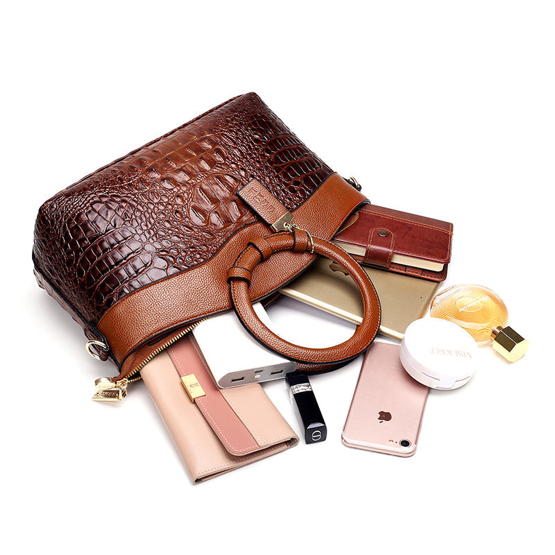 Amalia - Sac Bicolore Effet Croco