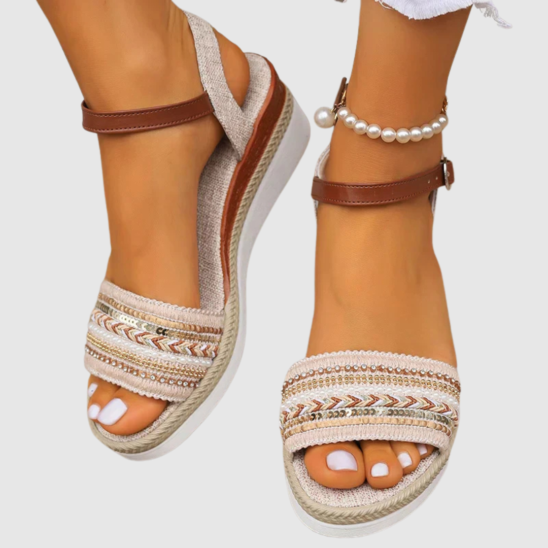 Amalia - Sandales Compensées à Motifs Colorés — vue 3