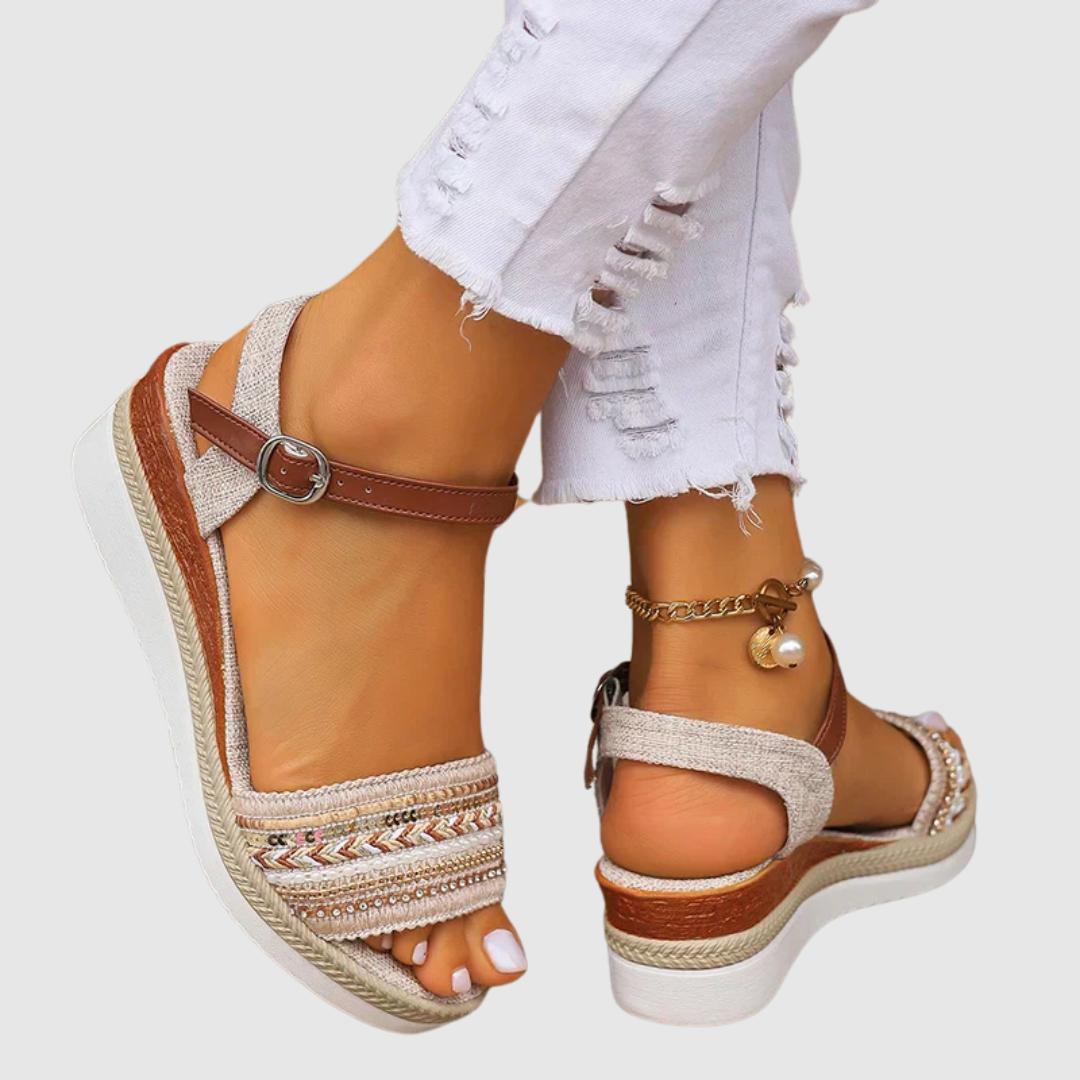 Amalia - Sandales Compensées à Motifs Colorés — vue 5