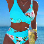 Angela - Bikini floral à contraste et ouverture délicate
