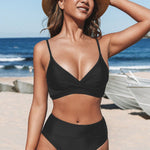 Ariadna - Bikini taille haute à haut croisé et décolleté en V