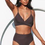 Ariadna - Bikini taille haute à haut croisé et décolleté en V