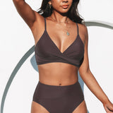 Ariadna - Bikini taille haute à haut croisé et décolleté en V
