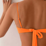 Beatriz - Bikini Taille Haute à Détails Dorés et Haut Froncé