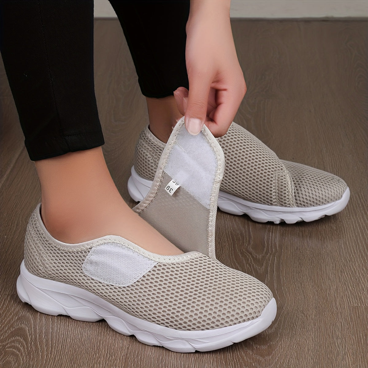 Berthe - Chaussures Ajourées à Scratch