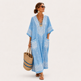 Caftan Lina Bleu Ciel Ethnique