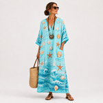Caftan Lucía Turquoise et Marine