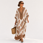 Caftan Nora Crème à Motif Botanique
