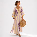 Caftan Sofía Lilas à Fleurs