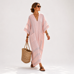 Caftan Soraya Rose à Rayures